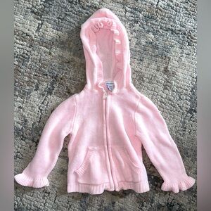 GreenDog Pink Ruffled Hooded Sweater size 12 months